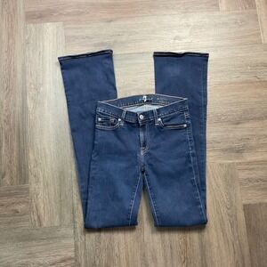 7 For All Mankind Skinny Bootcut Denim Jeans Womens 27 Dark Wash Blue Classy USA